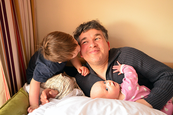 Pierre mit beiden Kids